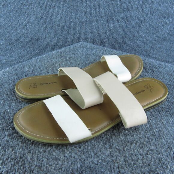 Time And Tru Women's Slide White Synthetic Size 9M Gently Used 2025 - Picture 1 of 6